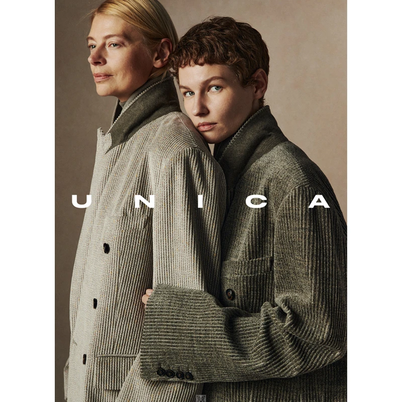UNICA秋冬时髦主义_意大利空运稀有混彩灯芯绒老爹廓形西装外套