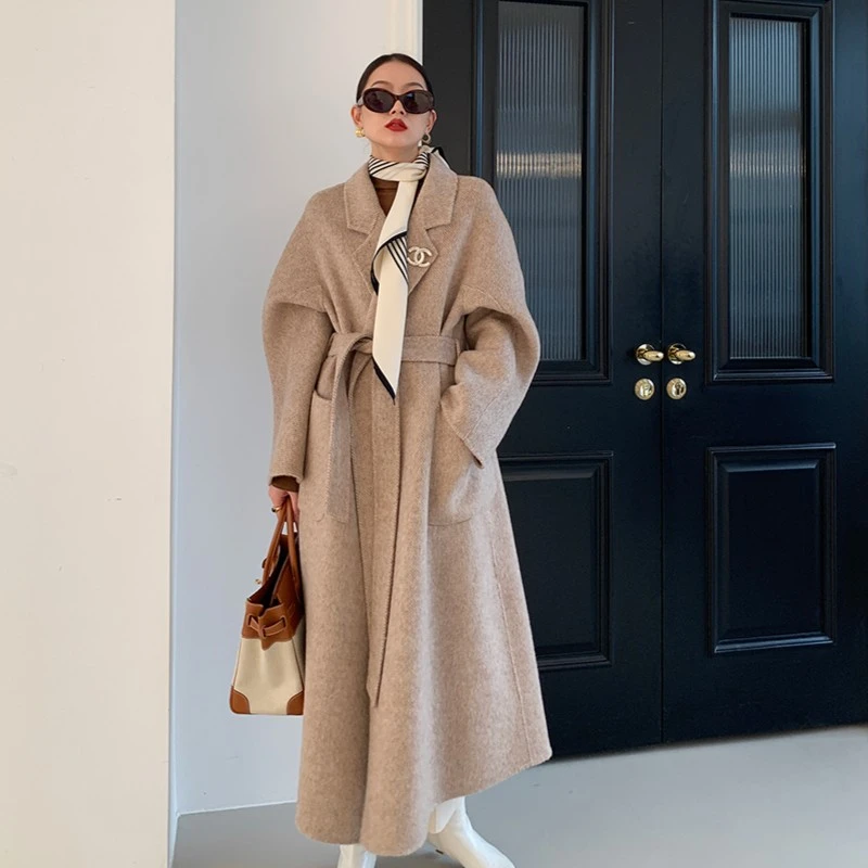 MEILI-贵妇大口袋毛呢外套女大衣小个子秋冬时尚百搭PI22A0657