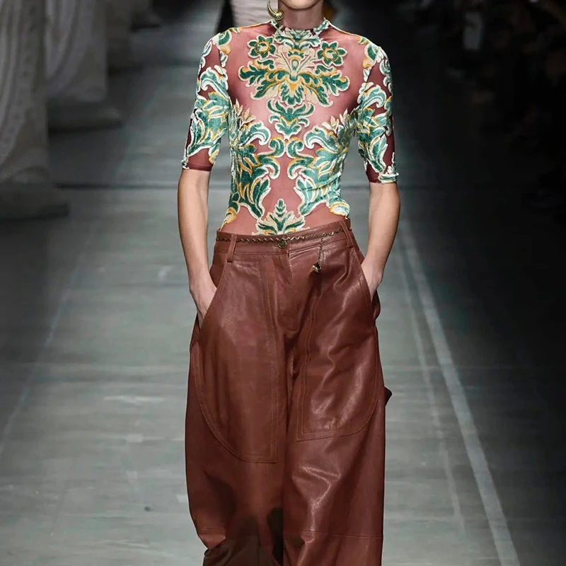 设计师豹纹刺绣百搭复古气质时尚秋冬小香风名媛减龄显瘦有型款