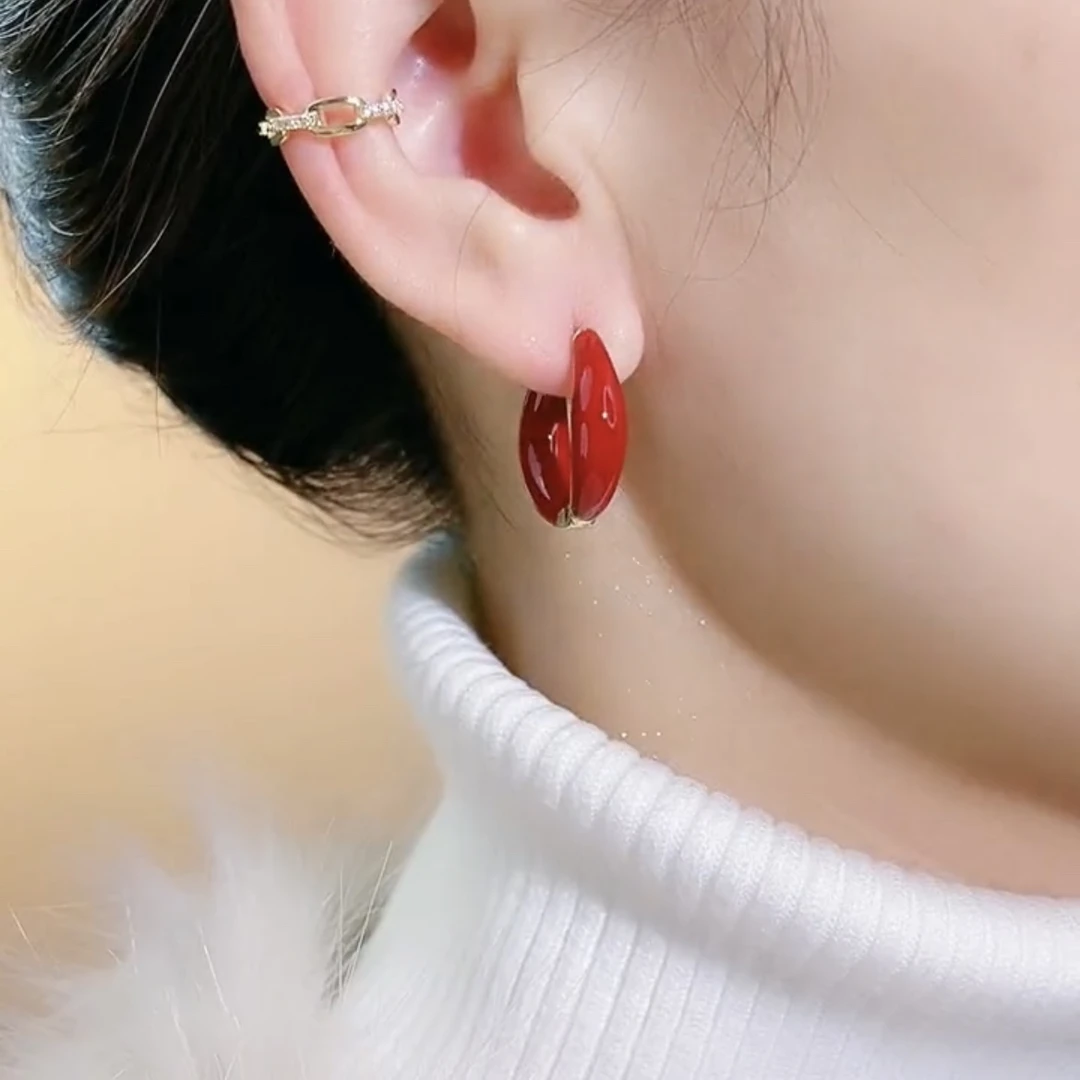 铜合金树脂耳饰 气质轻奢时尚百搭个性精致小众耳饰LY0149