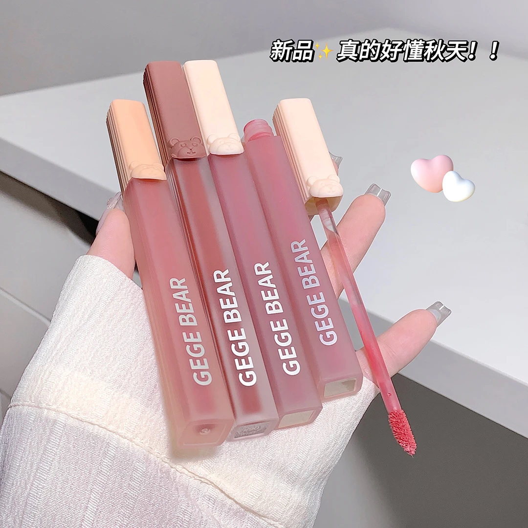 初恋感找到了!黄皮显白唇釉丝绒哑光雾面唇泥不沾杯唇彩口红平价