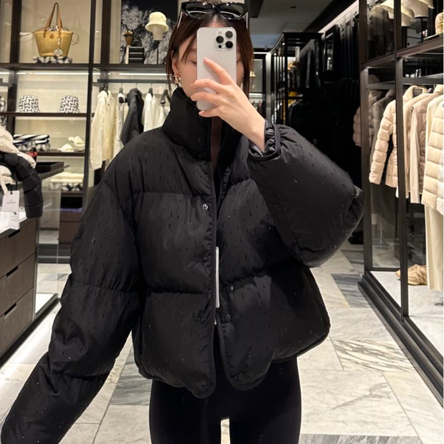 全新未使用 MONCLER 蒙口 纯色立领短款秀款羽绒服 CITRINE