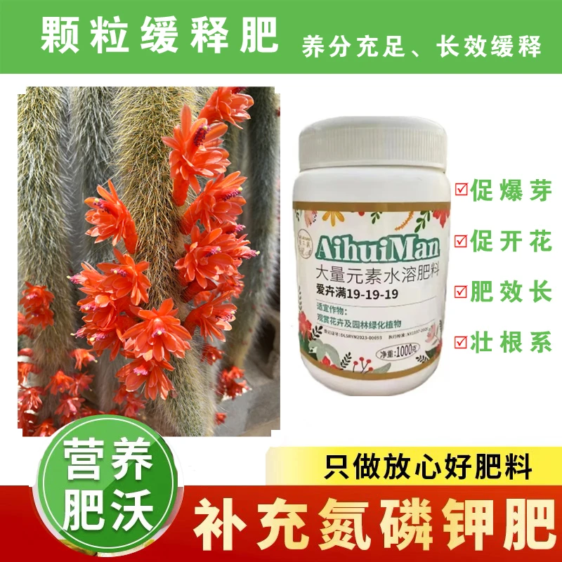 智利进口颗粒缓释肥适用家庭园艺多肉绿植花卉果树通用(19-19-19)