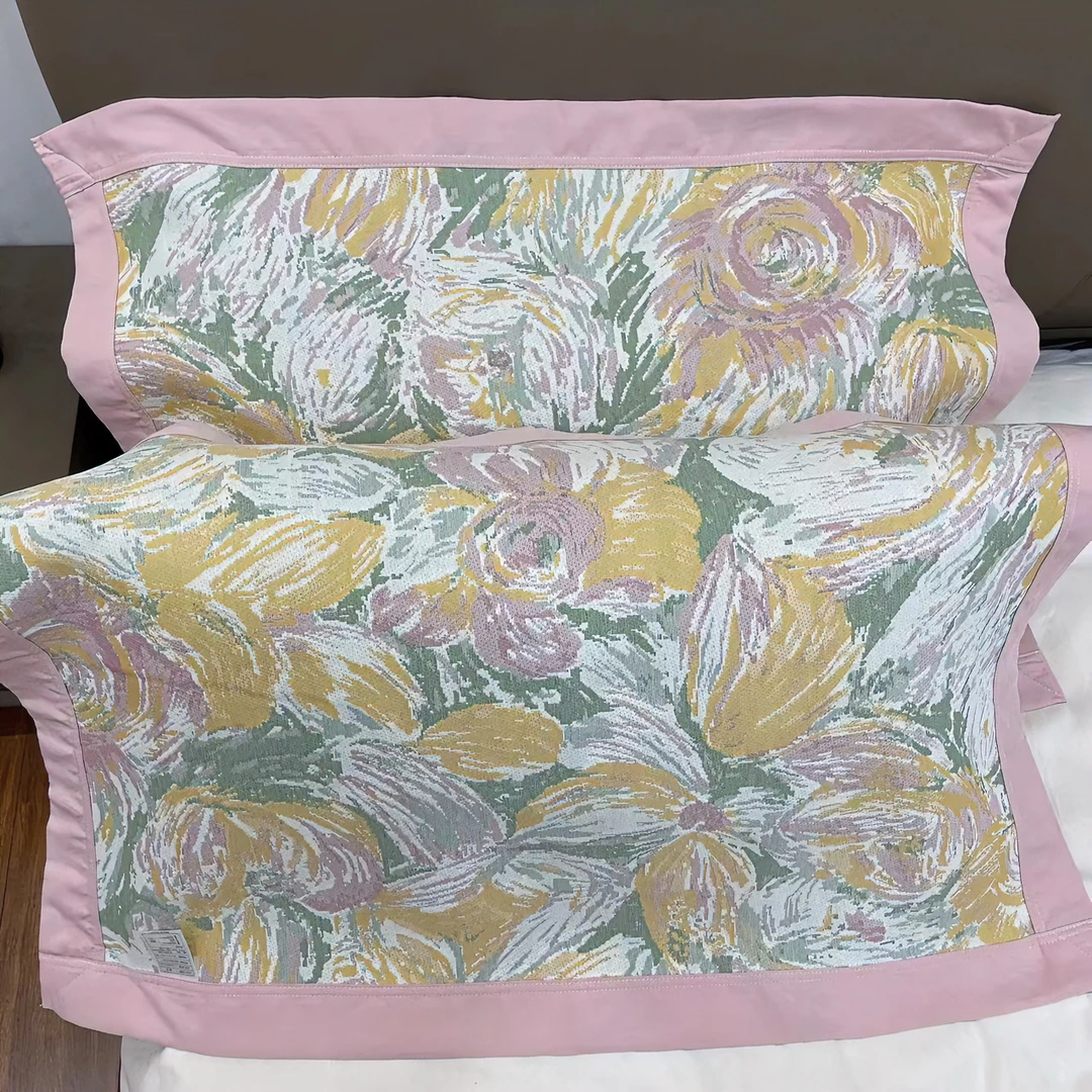 【莫奈花园】52*78cm枕巾舒适亲肤柔软纱布枕巾一对装 四季可用