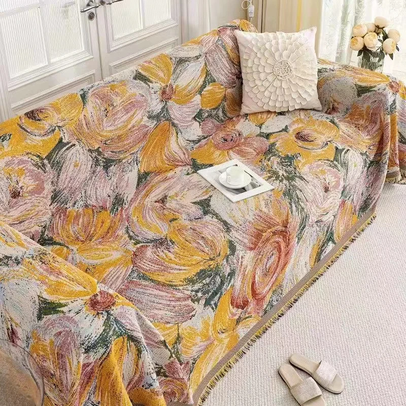 【莫奈花园H】90*160cm ins风民宿风沙发巾全盖网红沙发盖布四季