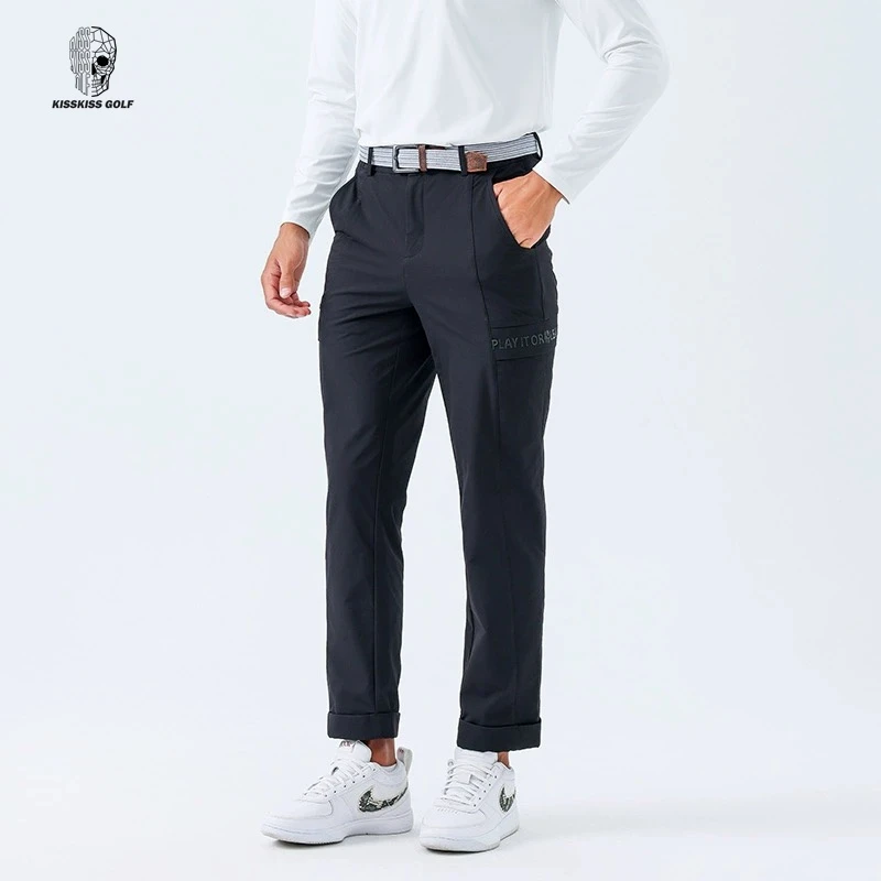 KISSKISSGOLF高尔夫长裤男保暖运动裤秋冬户外休闲裤显瘦简约透气