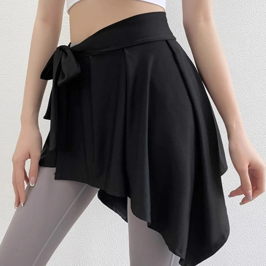 运动打底裙防走光一片裙遮臀显瘦系带裙健身瑜伽服女包臀裙