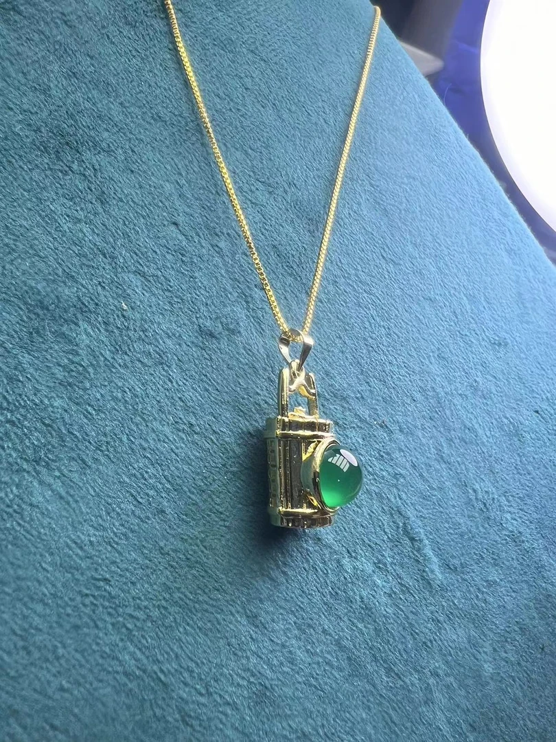 吊坠 高冰果绿diy吊坠yh：046