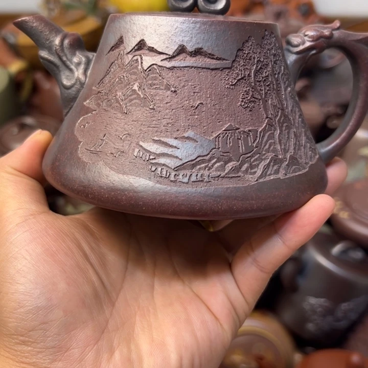 紫砂茶壶紫砂壶下把手开片