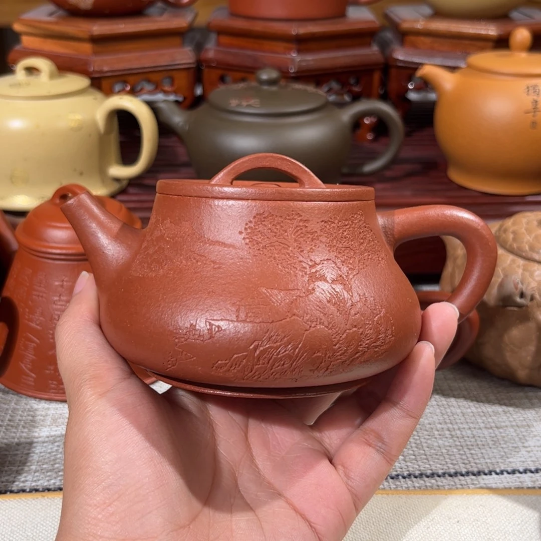 紫砂茶壶红降坡灵瓢240cc