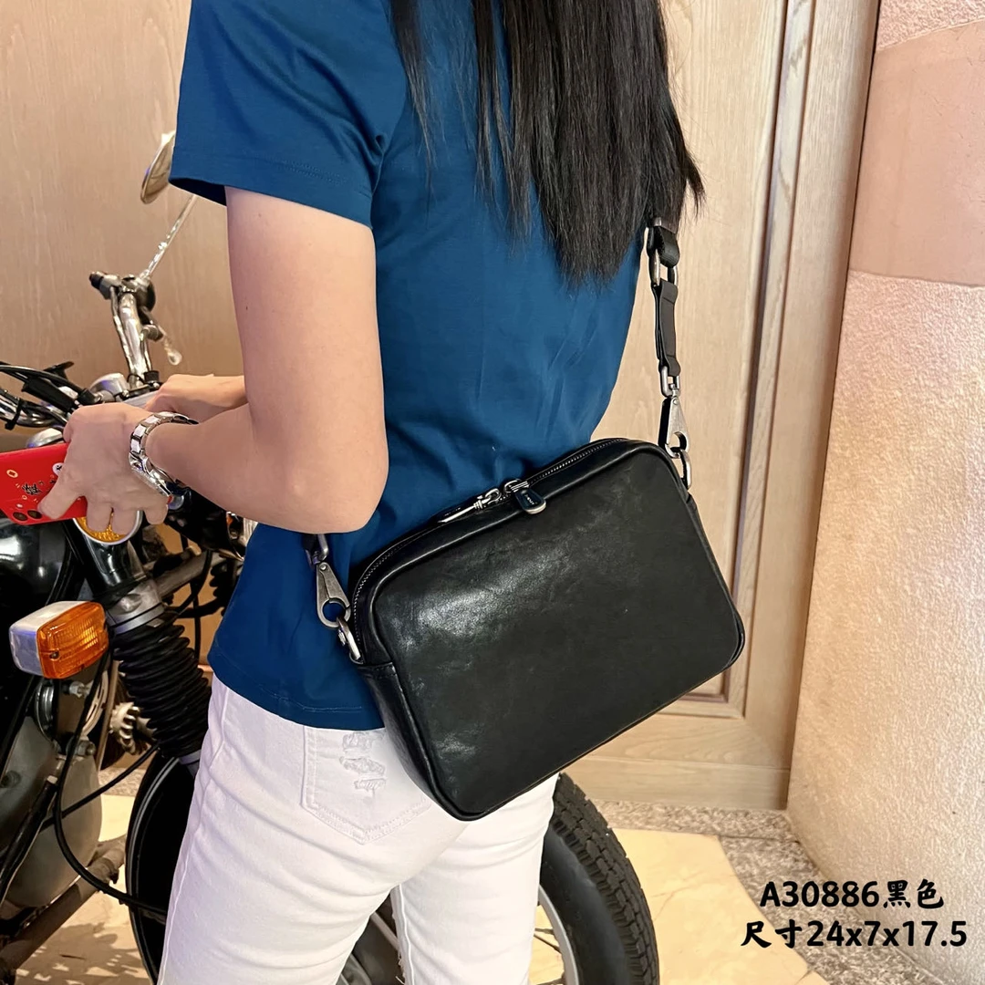 LOWGER/禄阁头层牛皮男士时尚单肩包真皮休闲斜挎包牛皮潮流挎包