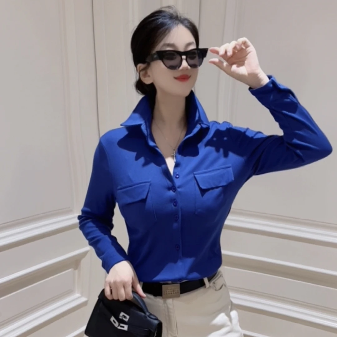 欧洲站2025新款秋冬衬衫女长袖小衫修身显瘦洋气别致设计感上衣潮