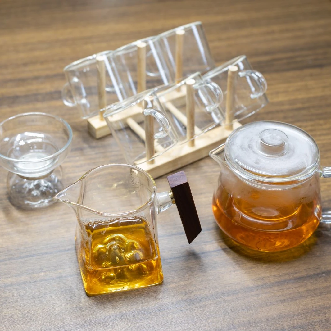手工茶具透明过滤加厚日式耐热家用创意茶道防烫锤纹分茶茶壶水杯