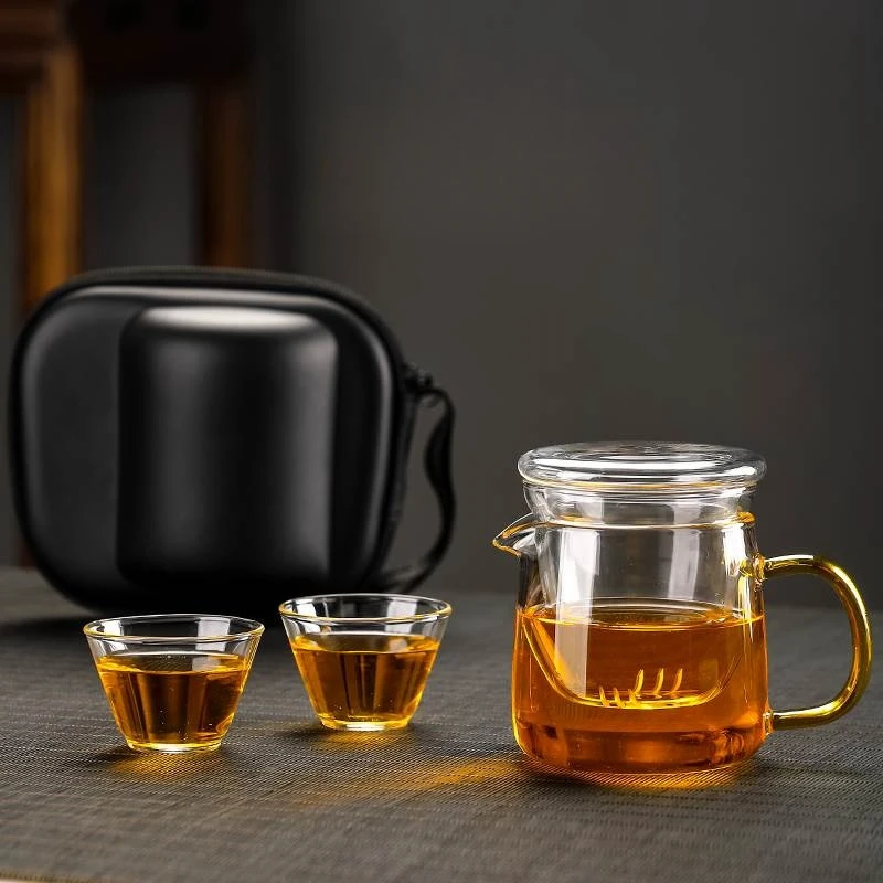 套装茶具过滤户外泡茶杯泡茶壶耐热车载加厚日式便携式防烫带盖
