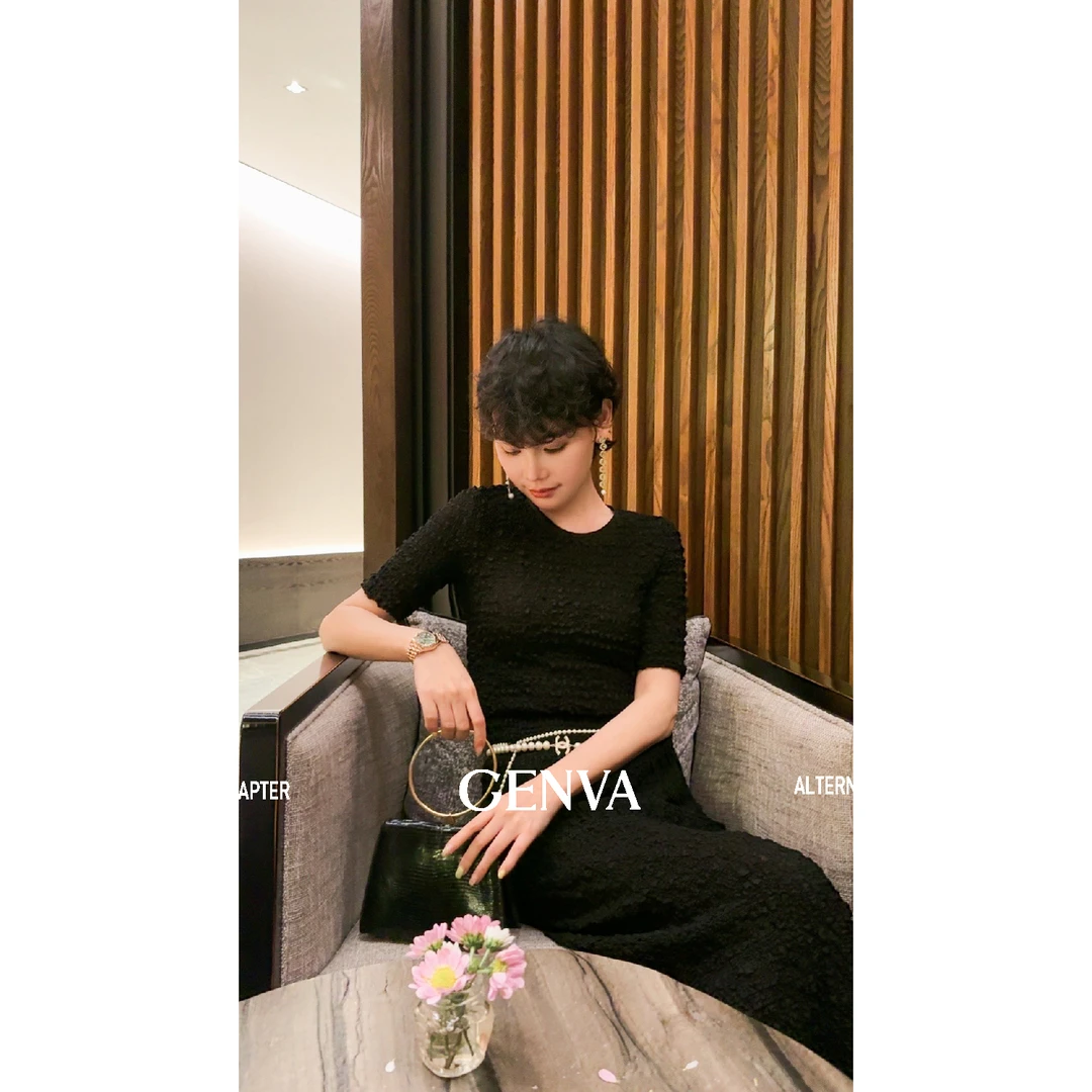 玖着-"夏日云朵"6A桑蚕丝泡泡绉/超柔立体肌理短袖T恤长半裙套装