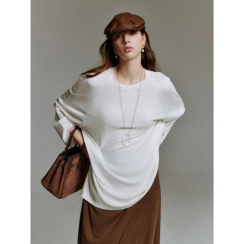 玖着-悠悠_双面莫代二醋酸丝滑亲肤/DIY围裹扭结半裙T恤套装