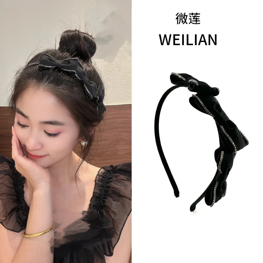 微莲贵气韩系蝴蝶结发箍精致高级感时尚优雅闪闪系列