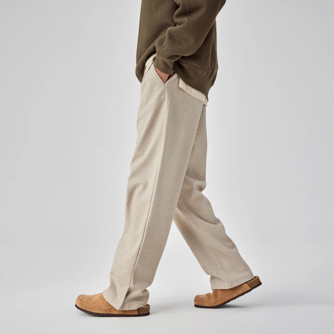 BODYDREAM重磅仿毛呢休闲西裤男高级感阔腿裤宽松直筒裤美式裤子