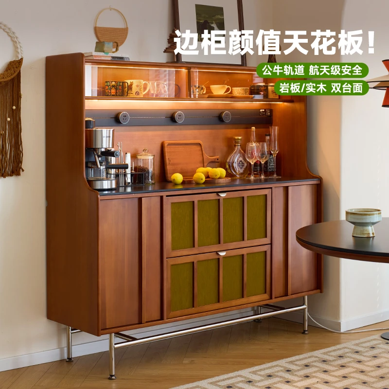 觅墨新-复古法式餐边柜靠墙一体储物柜2024新款客厅酒柜小户型