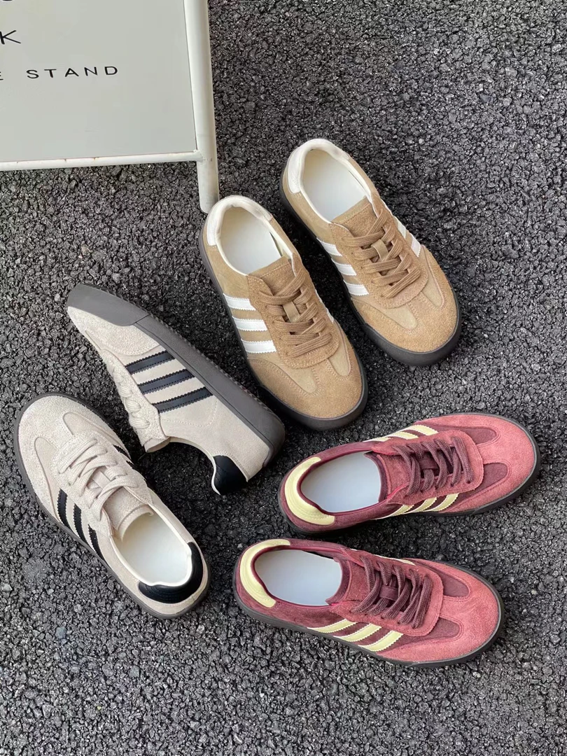 复古德训鞋女休闲运动百搭三杠板鞋小白鞋