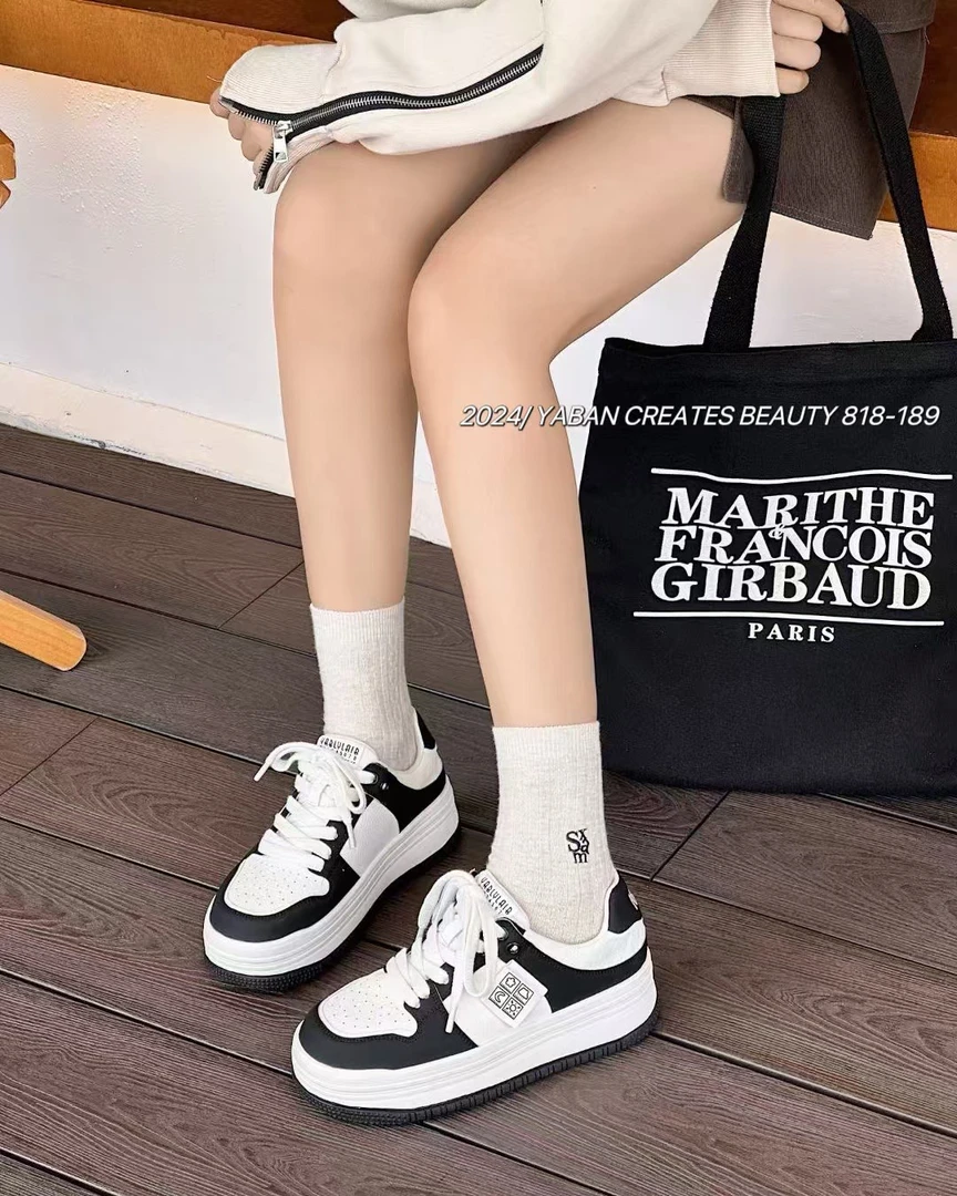 百搭厚底熊猫小白鞋女秋季轻便透气休闲鞋