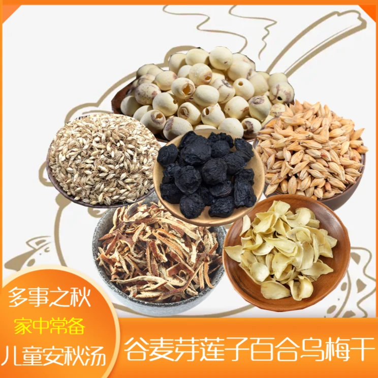 【儿童安秋湯】谷麦芽莲子百合乌梅干湯料 原料99-297克