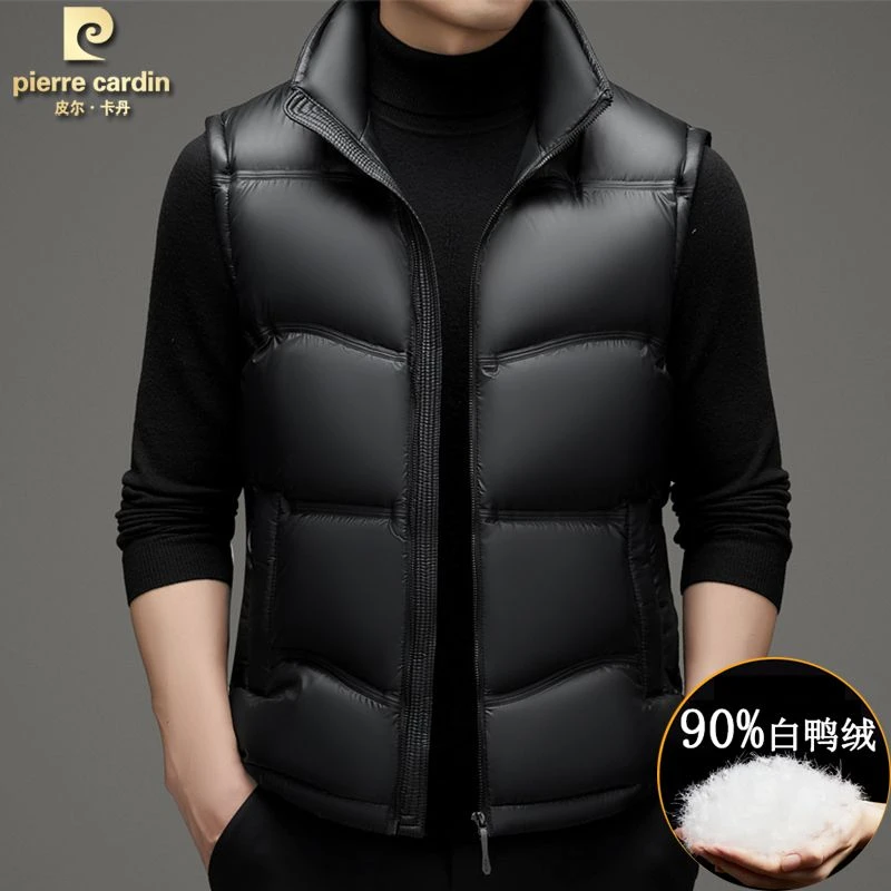 皮尔卡丹高档羽绒马甲90绒外套秋冬季新款男装高品质加厚背心大牌
