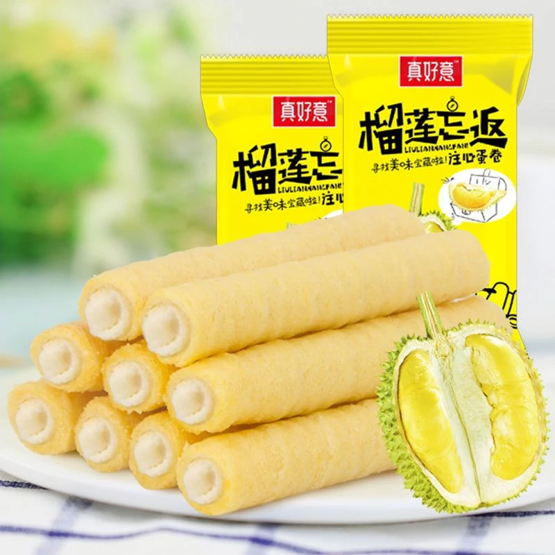 【买一箱送一箱】真好意榴莲忘返手工鸡蛋卷零食饼干榴莲注心蛋卷