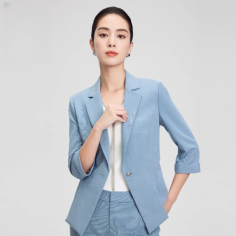 赢智尚2025夏新款七分袖X型职场显瘦西装套装女ZA-ZA00940