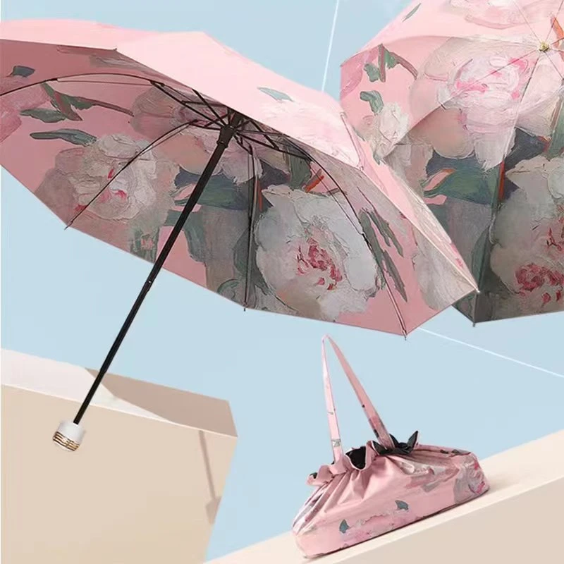 【双面双花】手动高颜值折叠雨伞女晴雨两用超强遮阳防晒防紫外线