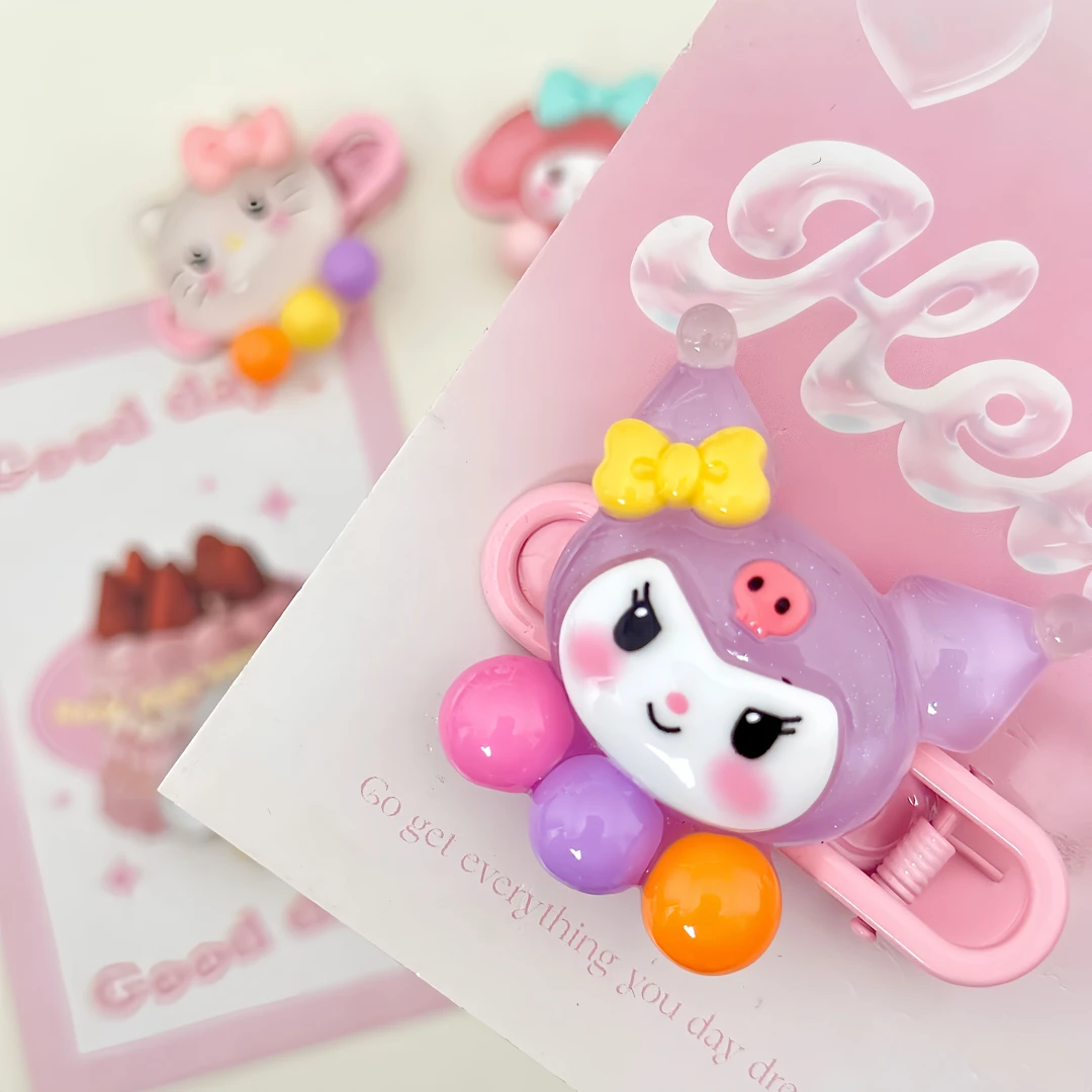 三丽鸥珠子发夹儿童女童时尚可爱亲子彩色韩版甜美发卡弹力高弹