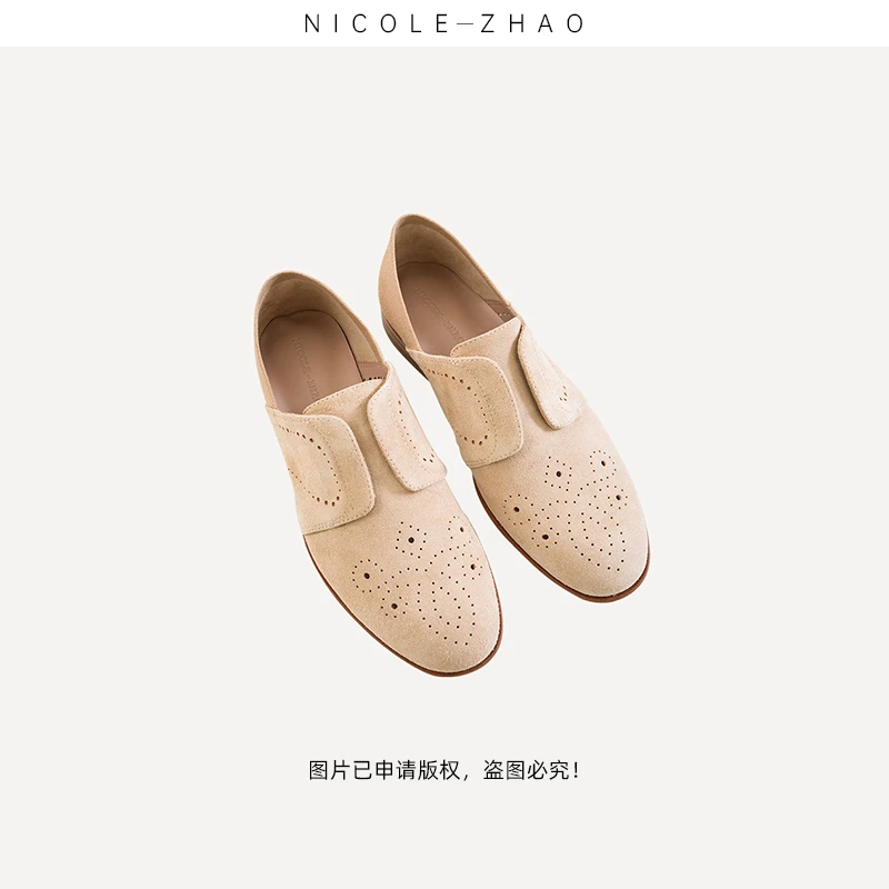 NZ3144【贵姐NICOLE】高端设计师款休闲百搭时尚单鞋皮鞋女士夏季