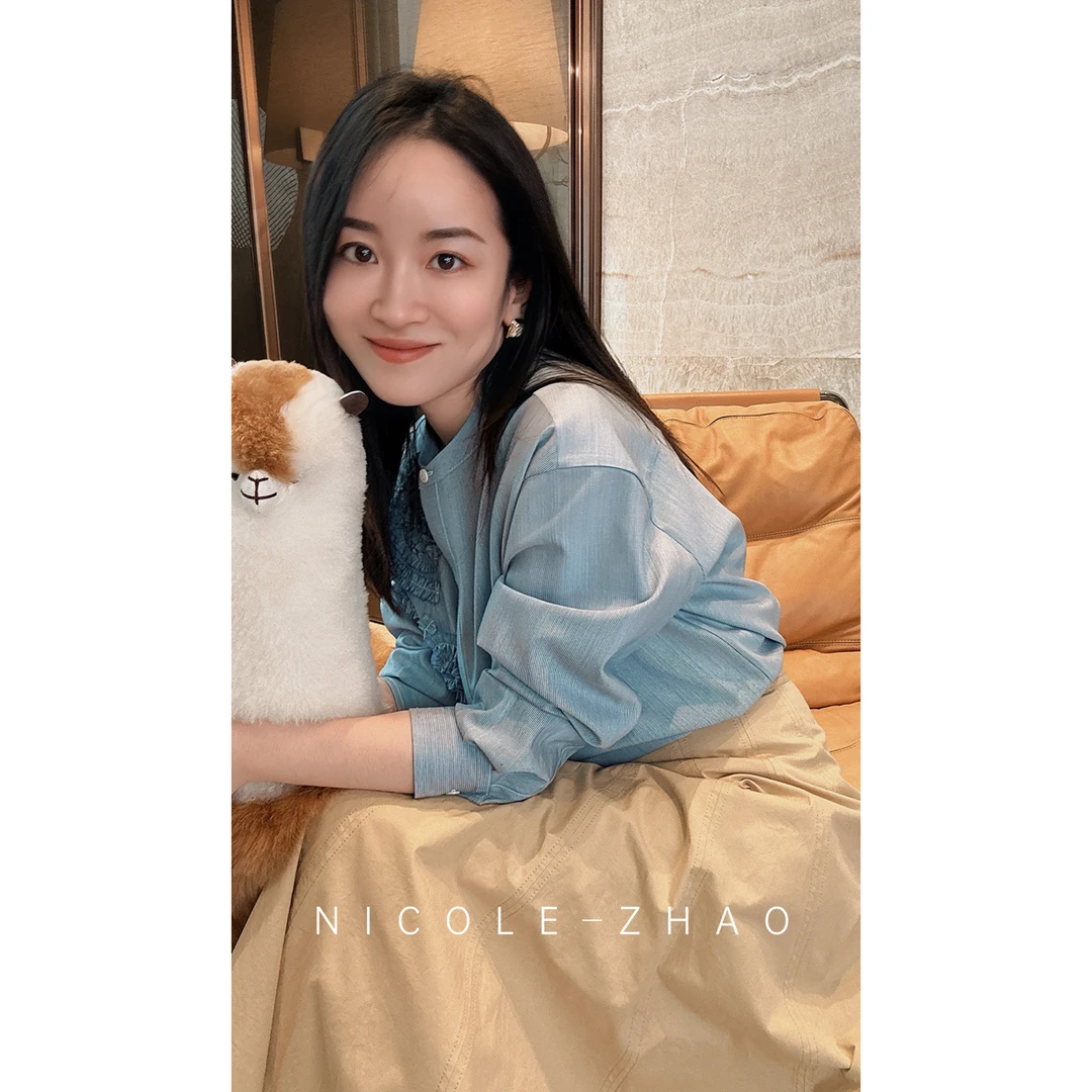 4NWC039【贵姐NICOLE】进口面料2025年休闲宽松长袖开衫衬衫