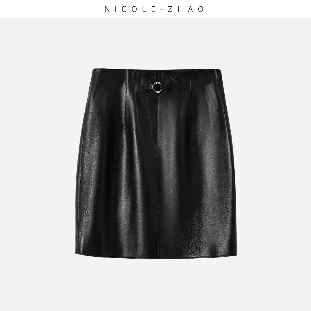 NZ0627【贵姐NICOLE】2025年气质定制宽松休闲皮半裙女装短款