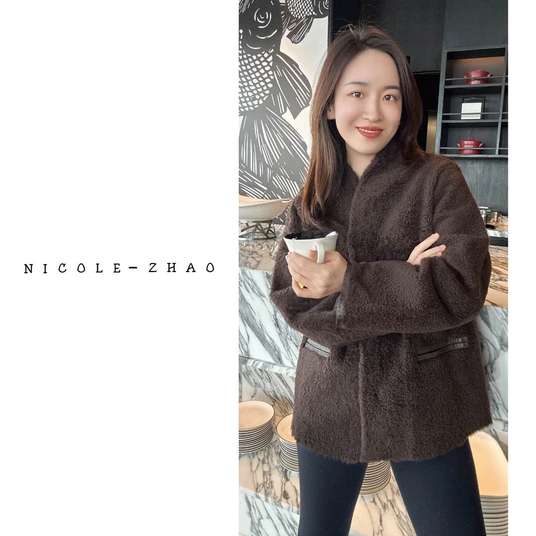 NZ2898【贵姐NICOLE】2025年设计款气质拉贡PI大衣外套