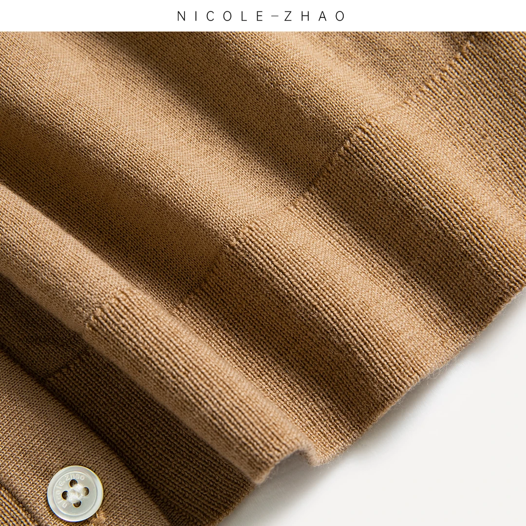 FJ2200 【贵姐NICOLE】2025年圆领针织开衫外套上衣女