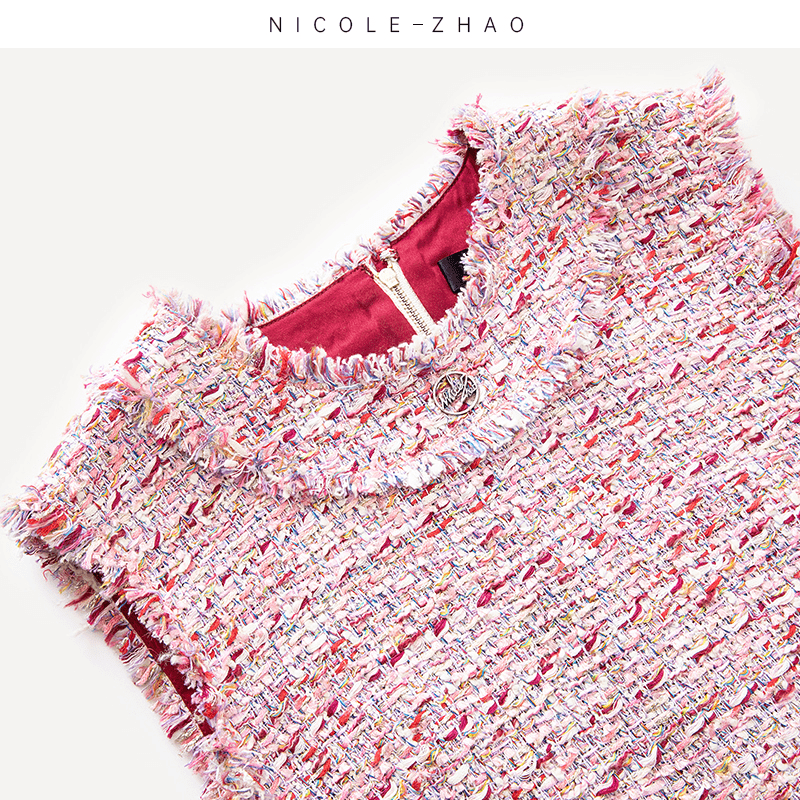 4NQW002【贵姐NICOLE】（预售）进口面料休闲设计师款无袖连衣裙