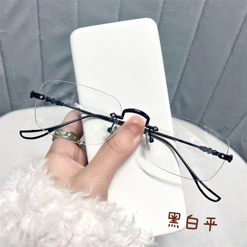 溯源好物2024新款金丝无框眼镜可配近视度数斯文潮流防蓝光抗辐射