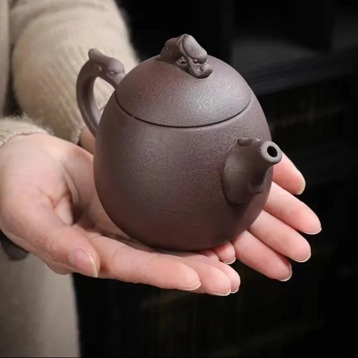 紫砂大容量原矿紫泥龙权壶-280cc