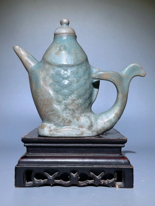 汝窑，鱼身壶（生坑）