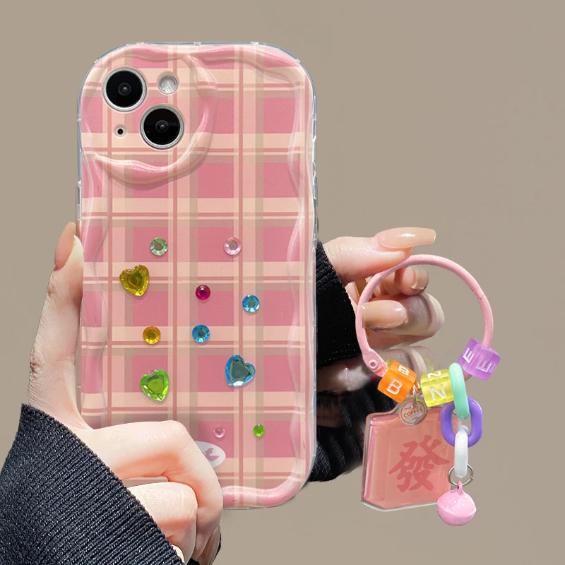 格子交错适用iPhone15/14promax手机壳13女12华为/oppo/小米/vivo