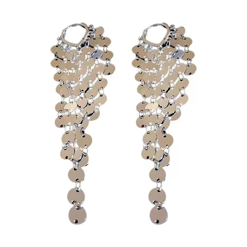 合金耳饰 岁絮手工气质时尚百搭小众简约设计师款亮片耳饰BWEH198