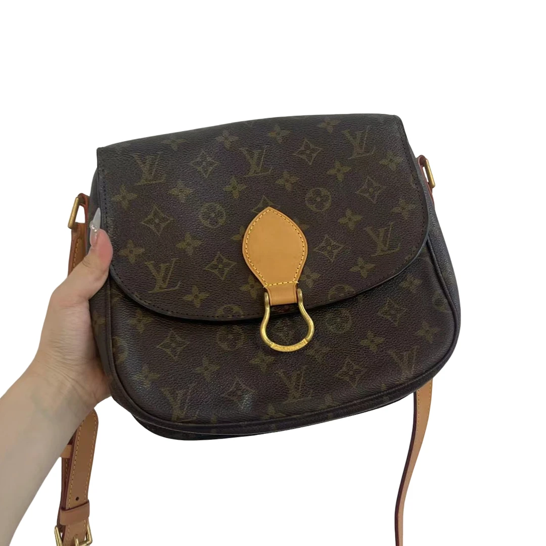 90新 LouisVuitton/路易威登 lv按扣马鞍中号/斜跨单肩90新