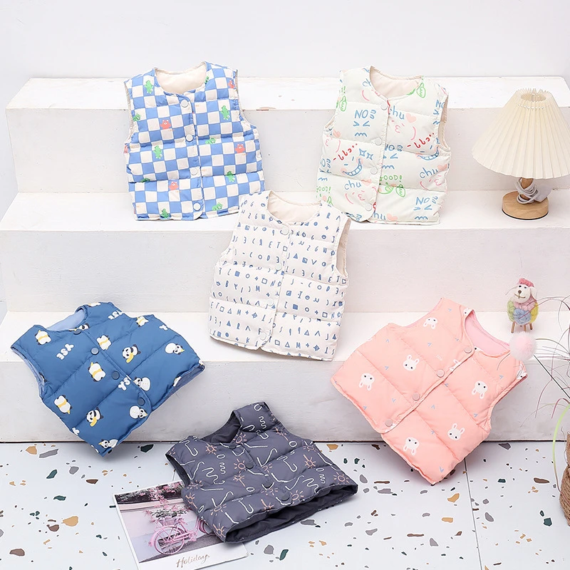 秋冬新款儿童羽绒马甲宝宝洋气保暖内穿马甲婴儿男童女童透气坎肩