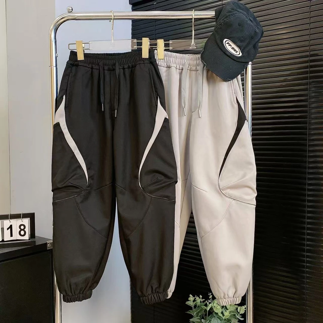 嘟妈童装 2024儿童加绒休闲裤中大童冬季百搭裤子5223