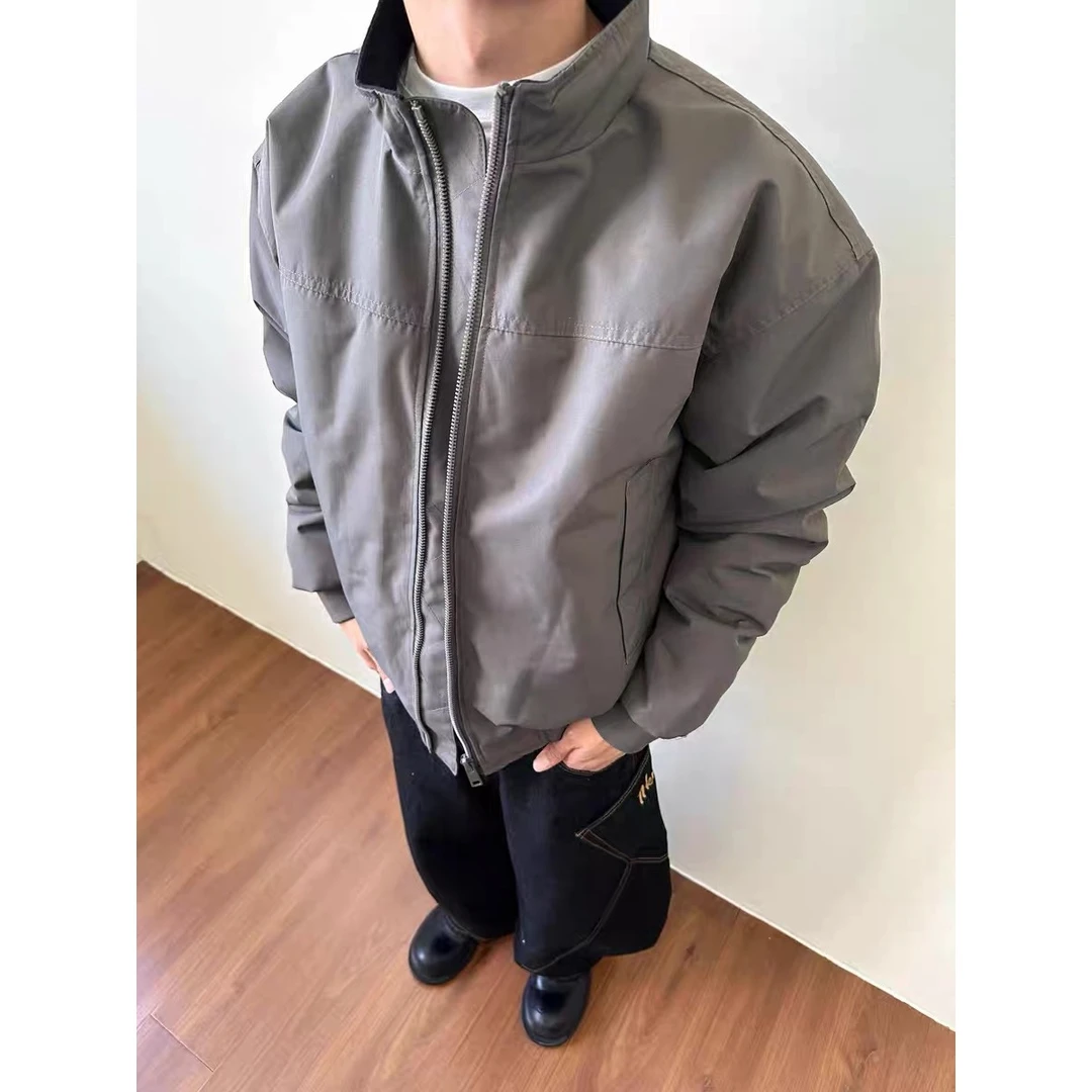 ABC潮流美式复古廓形立领短宽三防飞行棉服夹克cleanfit保暖外套