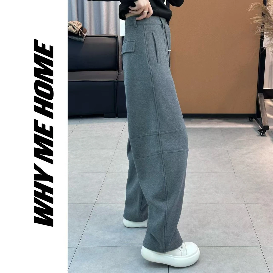 【鱼鳃裤二代】休闲显瘦弯刀设计感工装卫裤（加厚绒）10390