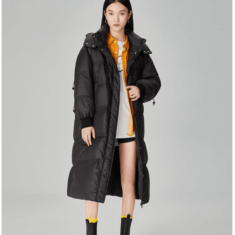 雪中飞2022冬季长款加厚鸭绒时尚休闲保暖羽绒服外套X10145592F