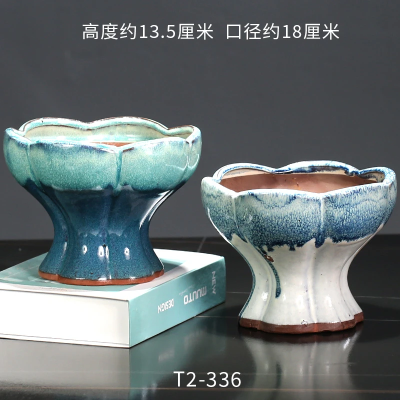 T2-336多肉花盆陶瓷法师老桩盆大口径简约肉肉粗陶透气盆
