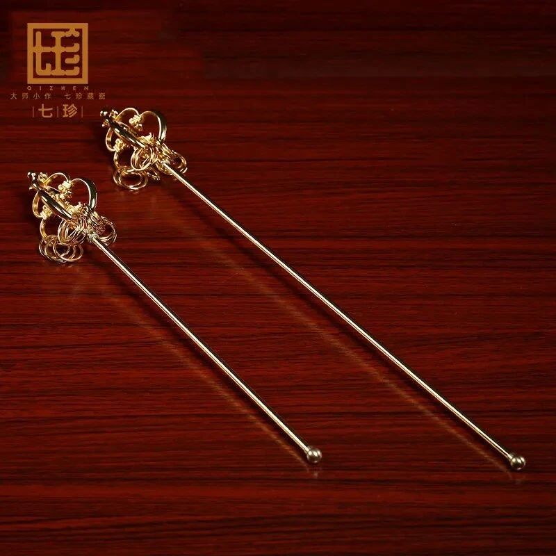 七珍合金禅杖配件地/藏手持锡杖  地/藏小饰品摆件